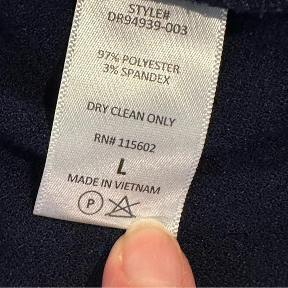 Lush Navy Blue V Neckline, Quarter Sleeve Mini Dress Size Large - Picture 8 of 10